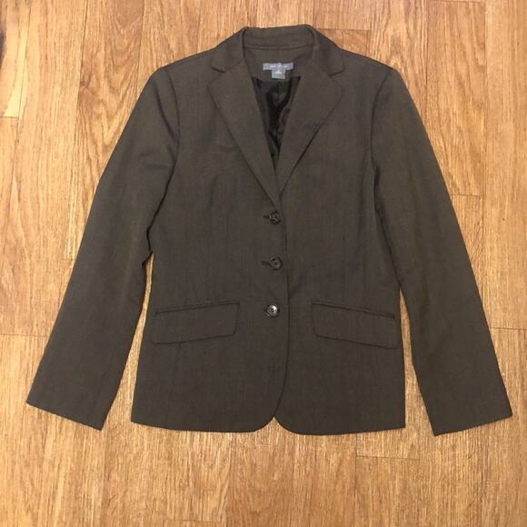 Ann Taylor Brown Wool Tweed Suit Jacket Blazer Size 8 - Picture 2 of 12